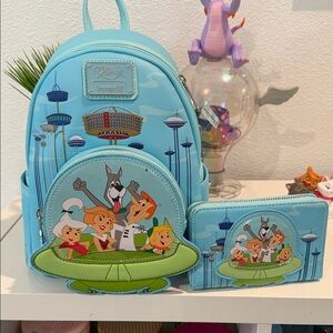 Loungefly Blue Jetsons Backpack and Wallet Set *NEW*